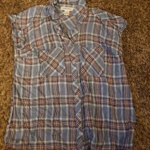 Plaid maternity shirt